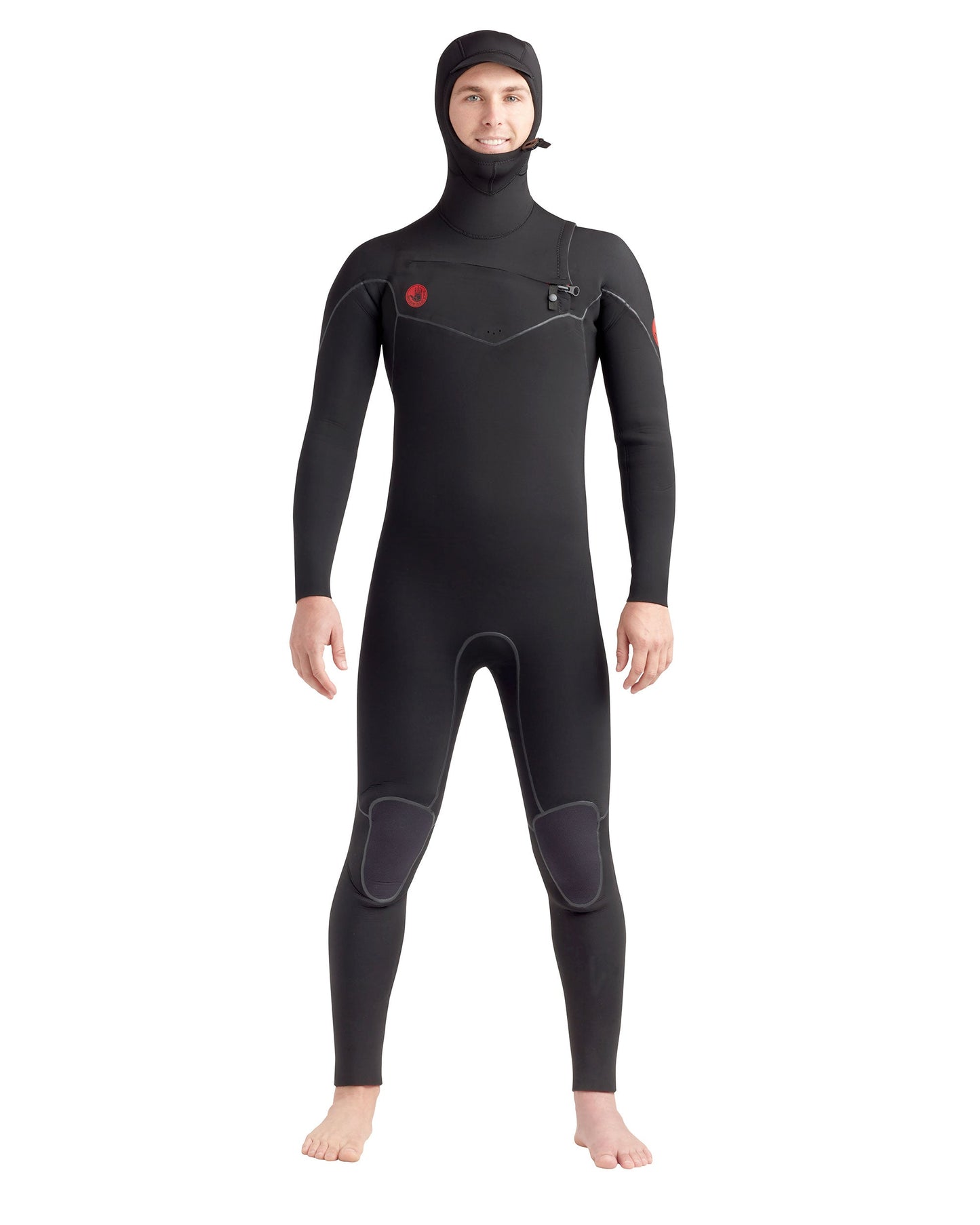 Wetsuits|Men Body Glove Red Cell 5/4/3mm Men's Chest-Zip Hooded Black Fullsuit