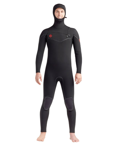 Wetsuits|Men Body Glove Red Cell 5/4/3mm Men's Chest-Zip Hooded Black Fullsuit