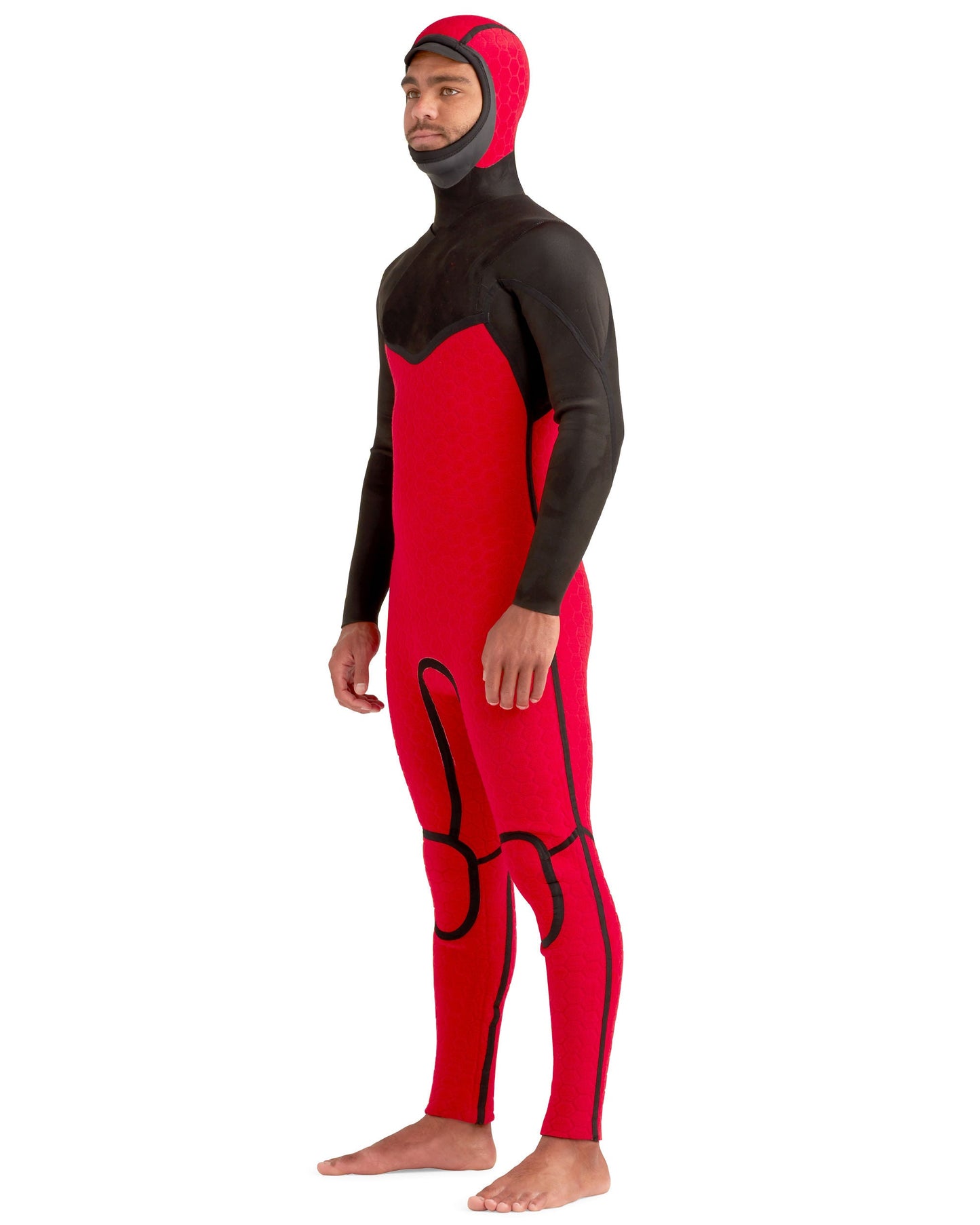 Wetsuits|Men Body Glove Red Cell 5/4/3mm Men's Chest-Zip Hooded Black Fullsuit