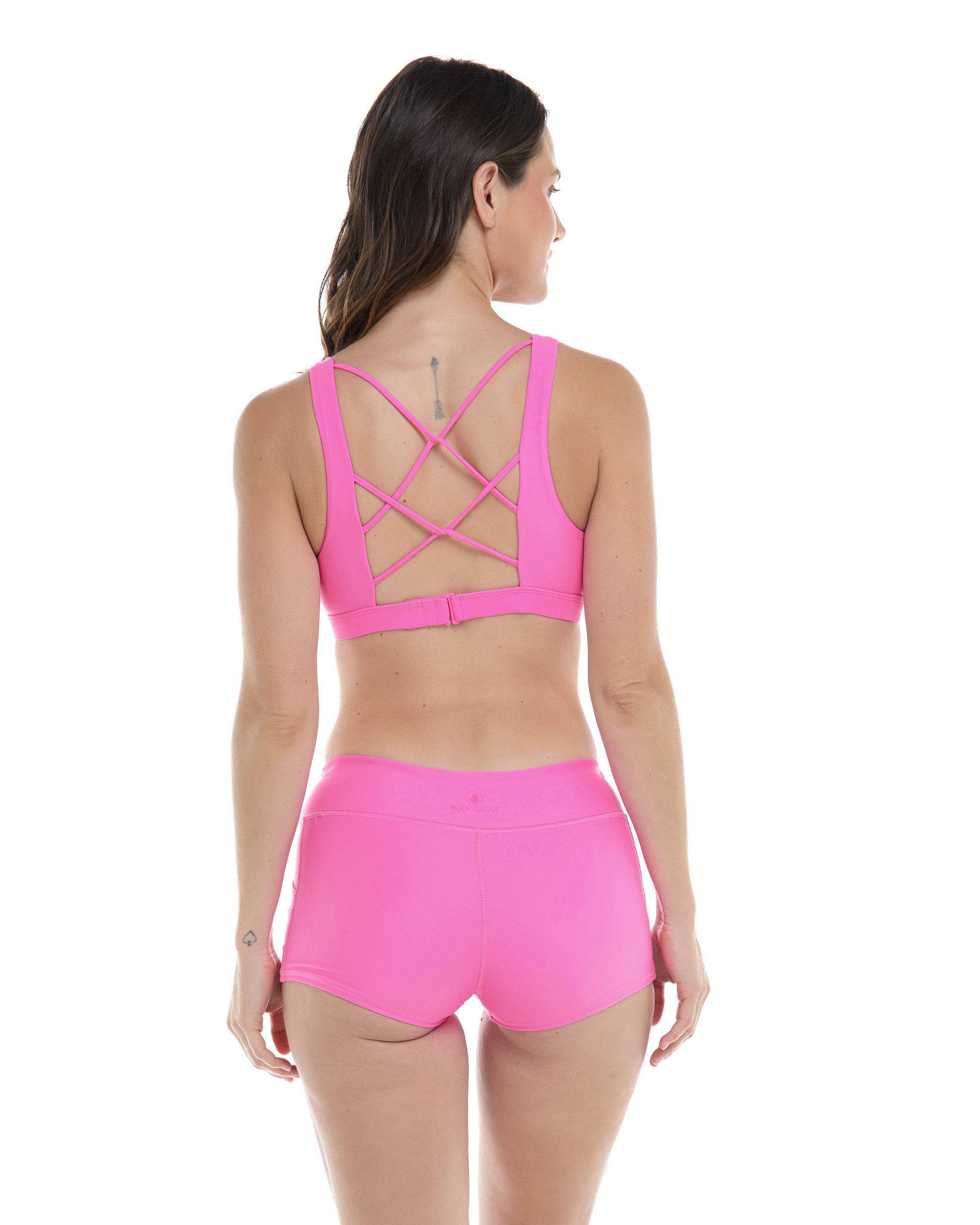 Women Body Glove Smoothies Star Cross-Over Sports Bra D Cup