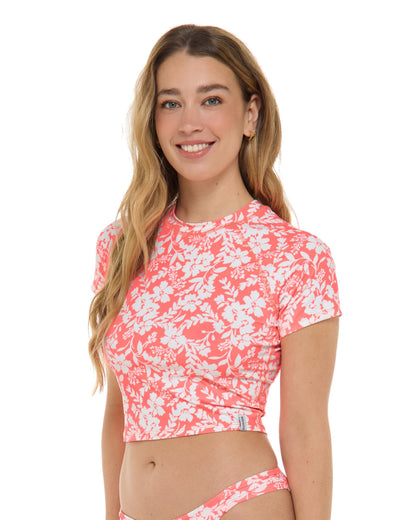 Women Body Glove Blooms Rebel Crop Rashguard