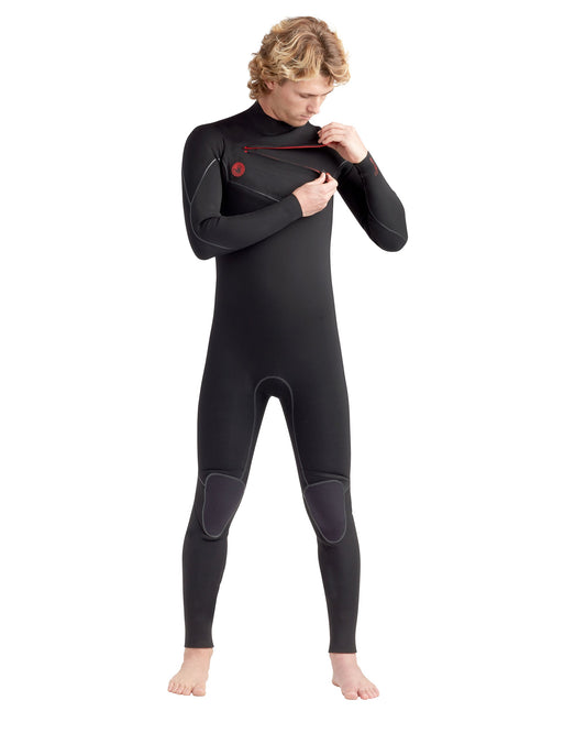 Men|Wetsuits Body Glove Red Cell 4/3mm Men's Chest-Zip Black Fullsuit