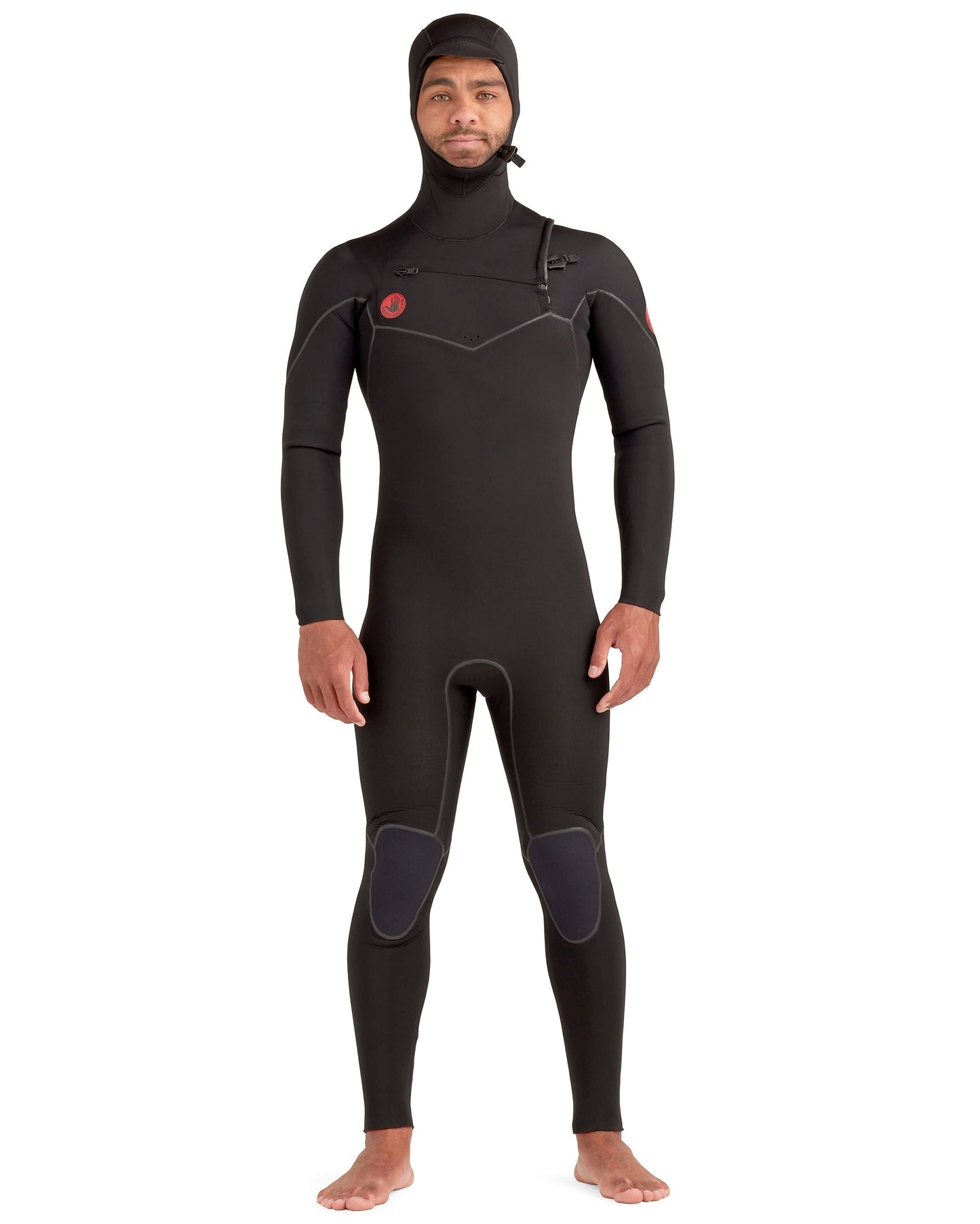 Men|Wetsuits Body Glove Red Cell 4/3mm Men's Chest-Zip Black Hooded Fullsuit