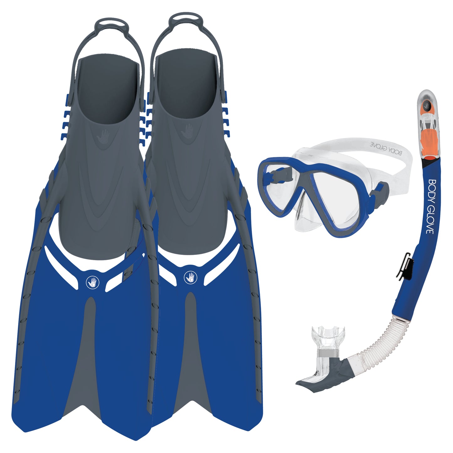 Men|Accessories Body Glove Azores Mask / Snorkel / Fins Complete Set
